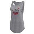 thumbnail image 2 of Women's Fanatics Heathered Gray Miami Heat Quality Time Open Scoop Neck Tri-Blend Tank Top, 2 of 3