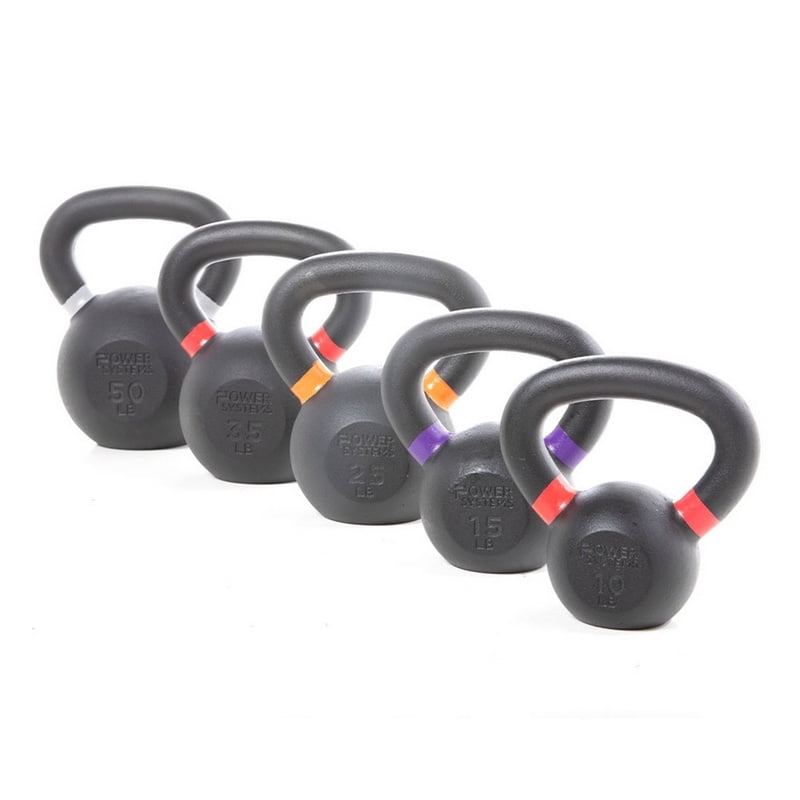 Power Systems Cast Iron Kettlebell (10 lb), Strength Training Kettlebells for Home Gym Workouts