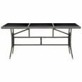 thumbnail image 2 of vidaXL Patio Table Gray 55.1"x31.5"x29.1" Poly Rattan, 2 of 20