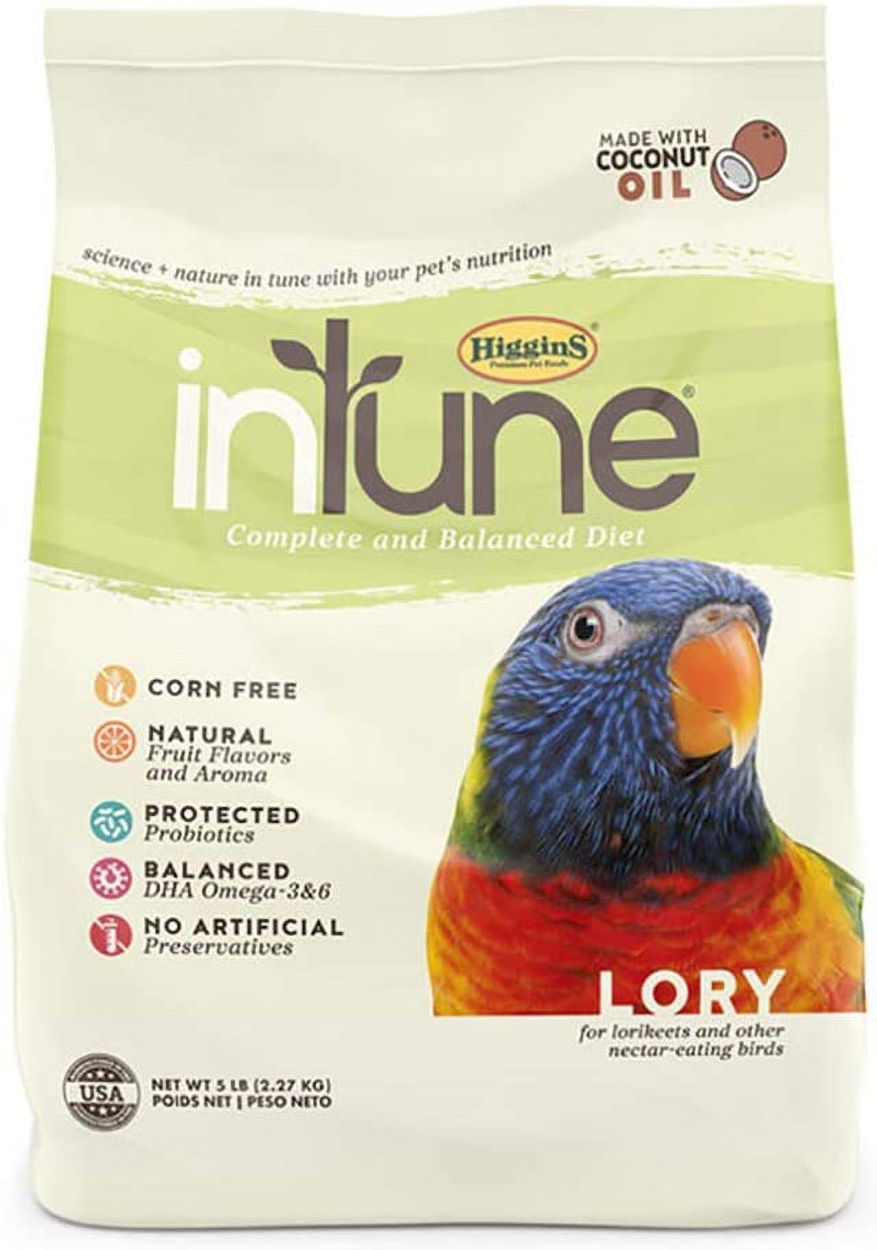 Higgins Intune Natural Lory Bird Food, 5 Lb