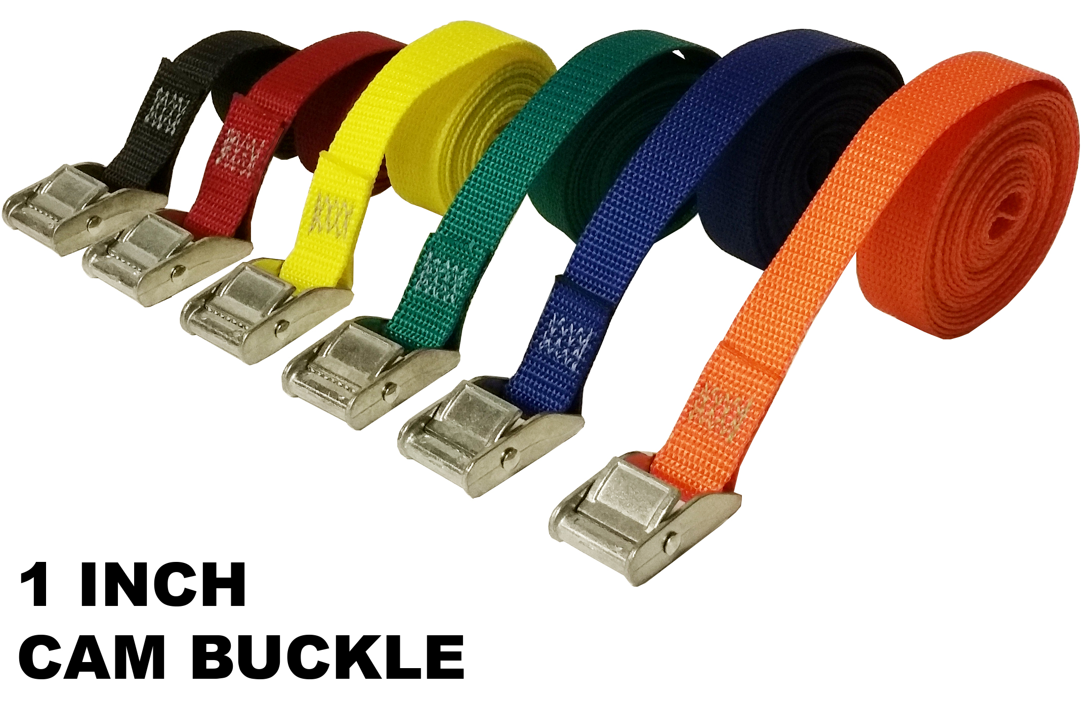 CustomTieDowns 2 Pack of 1 inch x 6 Foot Cinch Strap Endless Loop Tie Down (No Hooks).  Zinc Diecast Rust Proof Cam Buckle. - image 2 of 5