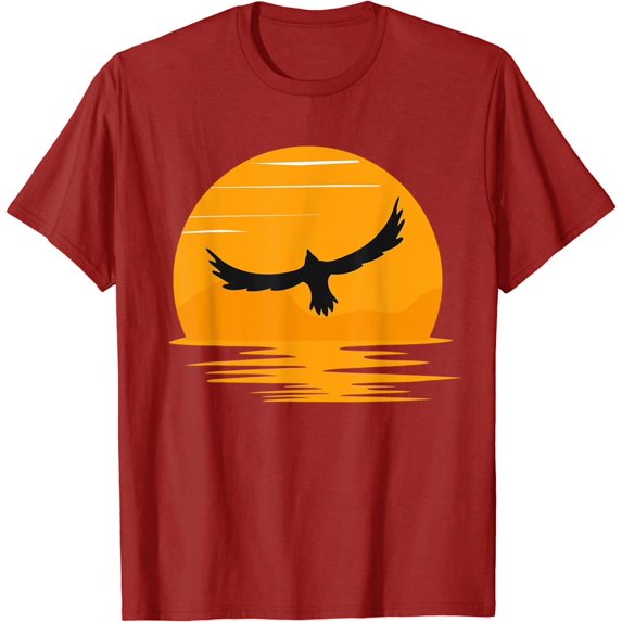 Cool Flying Eagle Bird in the Sky at Sunset for Women Men T-Shirt