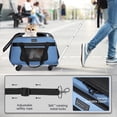 thumbnail image 4 of Petsfit Pet Carrier with Wheels, Rolling Cat Carrier for 2 Small Cats, Airline Approved Pet Carrier with Telescopic Handle Perfect for Travelling Under 15lb,Blue, 4 of 7