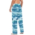 thumbnail image 3 of FORMRS Mens Pajama Pants with Pockets Soft Cotton Sleepwear Lounge Bottoms, Sizes S-2XL, Green Watercolor Ocean Waves, 3 of 7