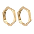 thumbnail image 1 of Unique Bargains G3/4 Lock Nut, Hex Brass Female Locknut for Plumbing 2 Pack, 1 of 5
