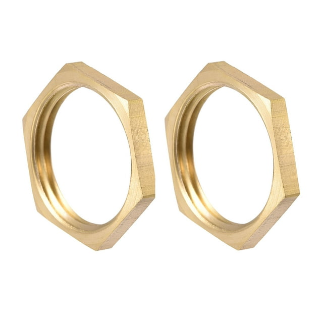 Unique Bargains G3/4 Lock Nut, Hex Brass Female Locknut for Plumbing 2 Pack