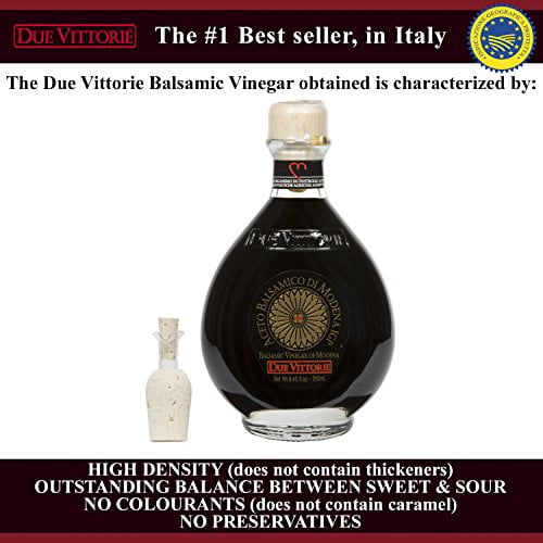 Due Vittorie Oro Gold Balsamic Vinegar with Pourer, 8.45fl oz / 250ml (2 pack)