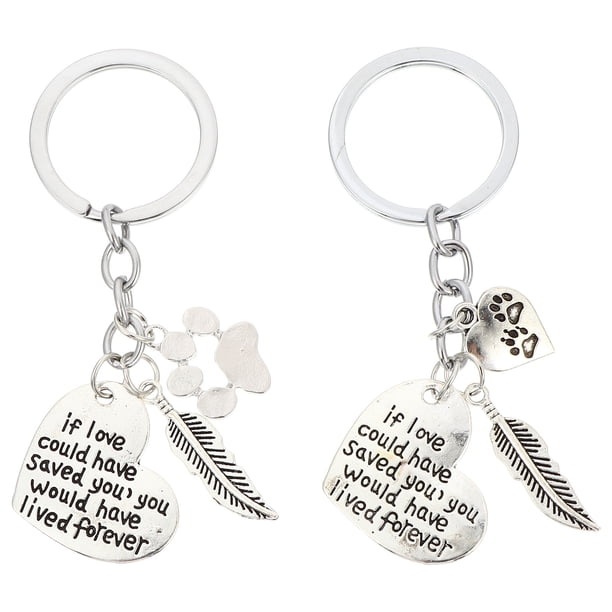 2 llaveros conmemorativos con forma de pata de perro, recuerdo para mascotas, regalo para amantes de los perros.
