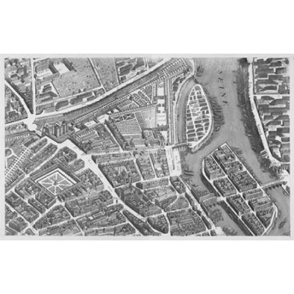 Paris 1739 Sectional map Canvas Art - Michel-Etienne Turgot (12 x 18)
