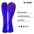 thumbnail image 4 of Lian LifeStyle Exceptional Adult's 2 Pairs Knee High Sports Socks for Soccer, Softball, Baseball, Many Other Sports XL002 Size XXS Blue, 4 of 5