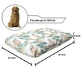 thumbnail image 2 of Leaves Pet Bed, Rhythmic Double Exposure Tropical Leaf Palmate Motifs on Plain Backdrop, Resistant Pad for Dogs and Cats Cushion with Removable Cover, 24" x 39", White and Multicolor, by Ambesonne, 2 of 4