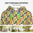 thumbnail image 4 of Picia Monstera Leaves Pattern Casual Women's Hoodie, Hooded Sweatshirt with Kangaroo Pocket, Comfortable Pullover with Eye-catching Drawstrings-Medium, 4 of 7