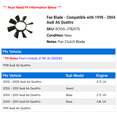 thumbnail image 2 of Fan Blade - Compatible with 1998 - 2004 Audi A6 Quattro 1999 2000 2001 2002 2003, 2 of 2