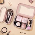 thumbnail image 2 of Bolsa de maquillaje Soimeat Travel Clear con bolsa para brochas de maquillaje, color rosa, 2 of 8
