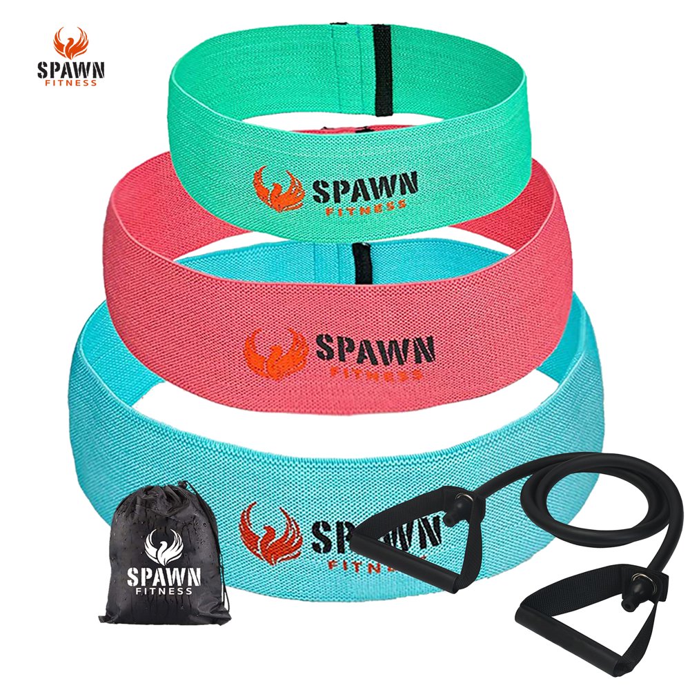 Spawn Fitness Fabric Resistance Exercise Bands for Workout with Fitness