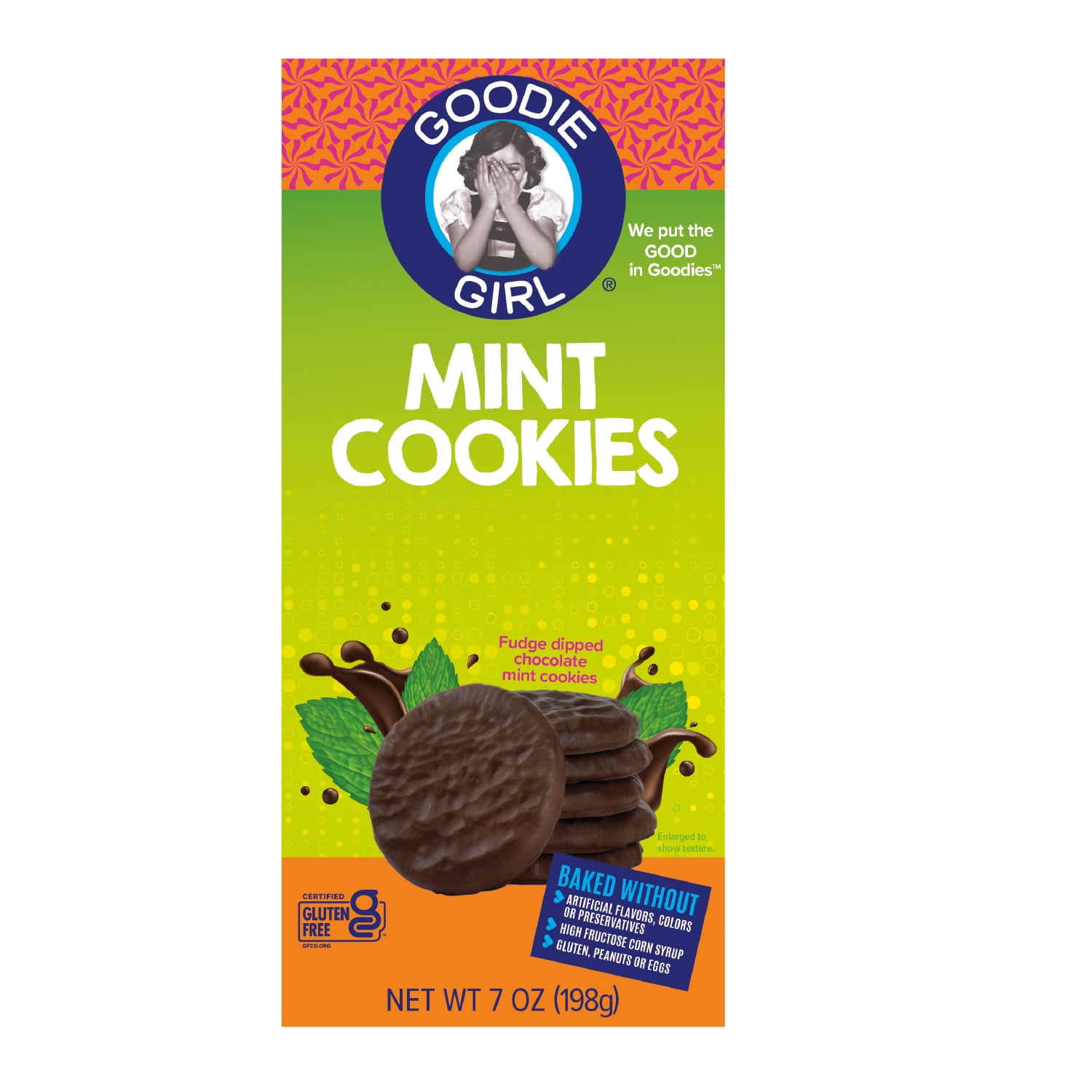 (6 pack) Goodie Girl Mint Cookies - Gluten-Free, Peanut-Free, No High Fructose Corn Syrup, 7 oz