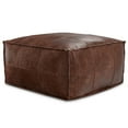 thumbnail image 1 of Sheffield Pouf table Basse en Cuir Brun Vieilli, 1 of 3