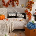 thumbnail image 3 of Fall Pillow Covers 12x20 Inch Fall Thanksgiving White Pumpkins Black White Stripe Lumbar Pillow Covers Polyester Fall Decoration for Home couch YZT-072C12, 3 of 6