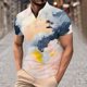 thumbnail image 2 of Mens Manga Corta Botón Abajo Camisas con Bolsillo Pulover Botón de Impresión de la Camisa de Solapa de Poliéster Cuello de Vuelta, Blusa Casual para Hombres, 2 of 4