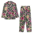 thumbnail image 4 of Kuiaobaty Leopard Rose Print Pajama Set for Women Long Sleeve Womens Sleepwear Button Down NightWear Soft Pj Lounge Sets, Size 3XL, 4 of 7