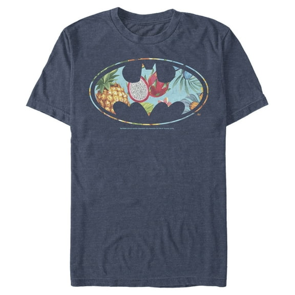 Men's Batman Tropical Logo Graphic Tee Navy Blue Heather 2X Big Tall