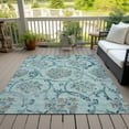 thumbnail image 6 of Addison Rugs Chantille Indoor/Outdoor Traditional Floral Teal Washable Rectangle Rug, 2'6" x 3'10", 6 of 6