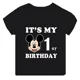 thumbnail image 3 of Ropa para niños, camisetas de algodón con número de cumpleaños de Mickey Mouse, ropa kawaii para niñas, camisetas para niños, dibujos animados de anime, ropa informal, 3 of 5