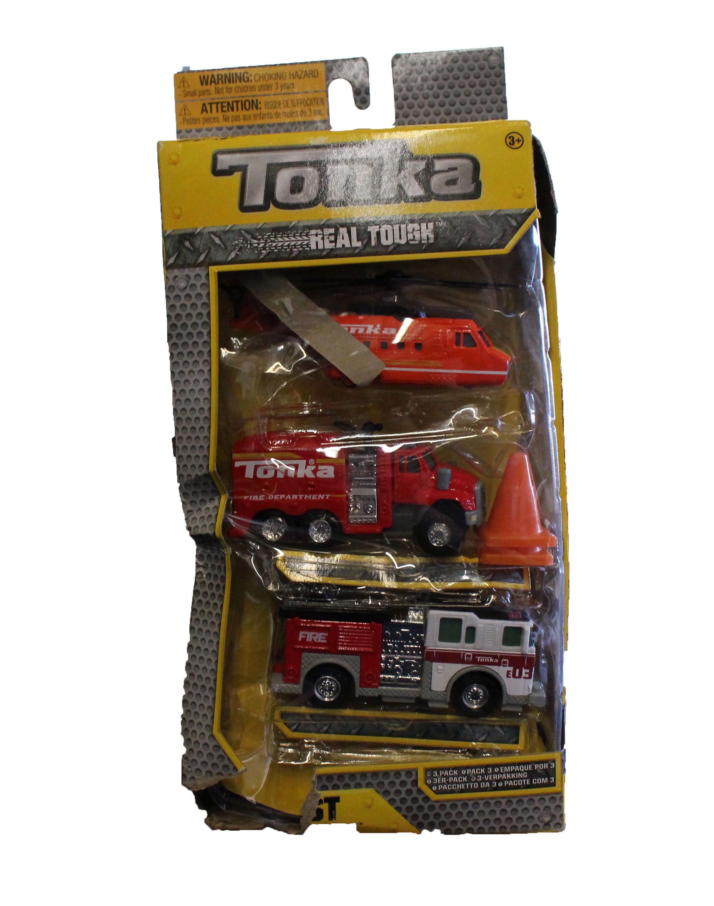 NEW Lot 3 Tonka Real Tough Rescue Force Helicopter Truck Firetruck Lights Sounds