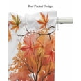 thumbnail image 5 of Orange Fox Thanksgiving Kitchen Valances for Windows Farmhouse Linen Window Valance Curtain for Living Room Window Treatment Fall Maple Leaves Pastoral Trees Valance Rod Pocket Topper, 42 x 12 Inch, 5 of 6