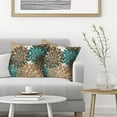 thumbnail image 3 of Brown Teal Pillow Covers 16x16 Inch Set of 2 Coffee Colored Dahlia Floral Decor Throw Pillows Summer Modern Geometry Flower Outdoor Decorative Cushion Cases for Sofa Couch Bed Decorations, 3 of 6