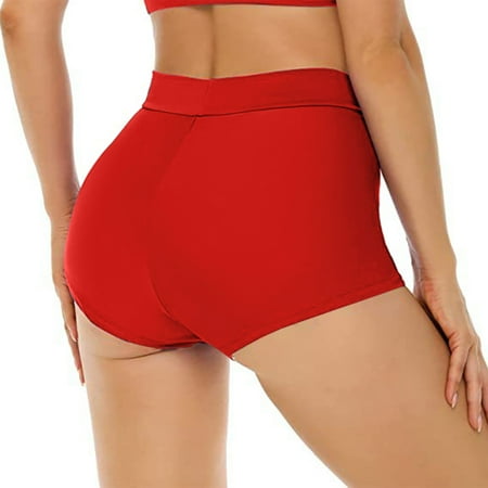 RUTAYY Swimwear Stylish Women s Swimsuit All Bikini Flat Horn Solid Color Swimming Shorts Boho Swim Wear
