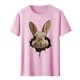 thumbnail image 4 of Tops de Cuello Alto para las Mujeres Amante Impreso Camiseta Cuello Redondo Manga Corta, Poliéster Spandex, 4 of 7
