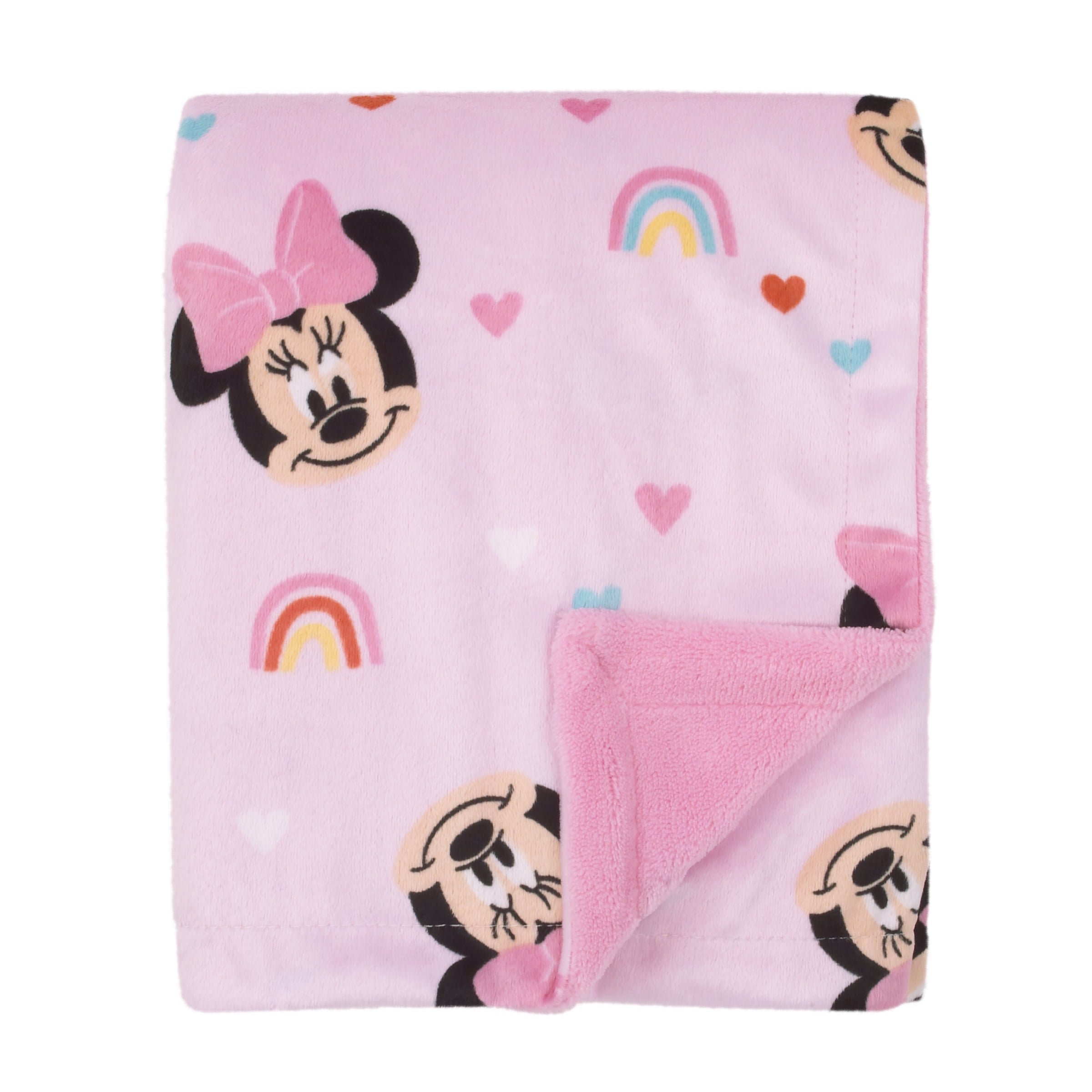 Dolls Pink Fleece Blanket with Min/Mic Mouse Ribbon Detail ~Ideal for Baby Dolls 