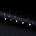 thumbnail image 3 of Funie Collier Pendentif Rond pour Femmes en Zircon Cubique Chaîne de Ligne de Pêche Invisible Bijoux, 3 of 8