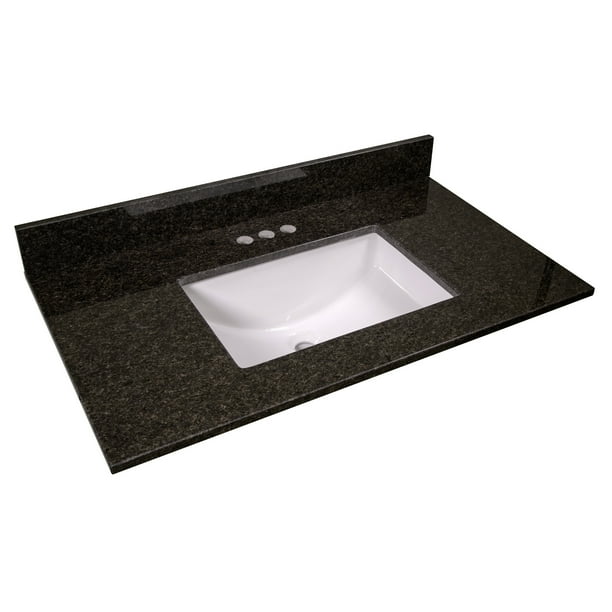Design House Granite Vanity Top in Black Pearl, 37Inch