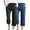 Black, variant on VEKDONE Womens Cotton Linen Capris Pants Black XL