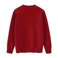 thumbnail image 4 of WTOBBY Women's Solid Color Crewneck Knit Sweater Top, Long Sleeve Pullover Sweater, Casual Comfortable Fall Fashion Sweatshirt for Daily,Red S, 4 of 5