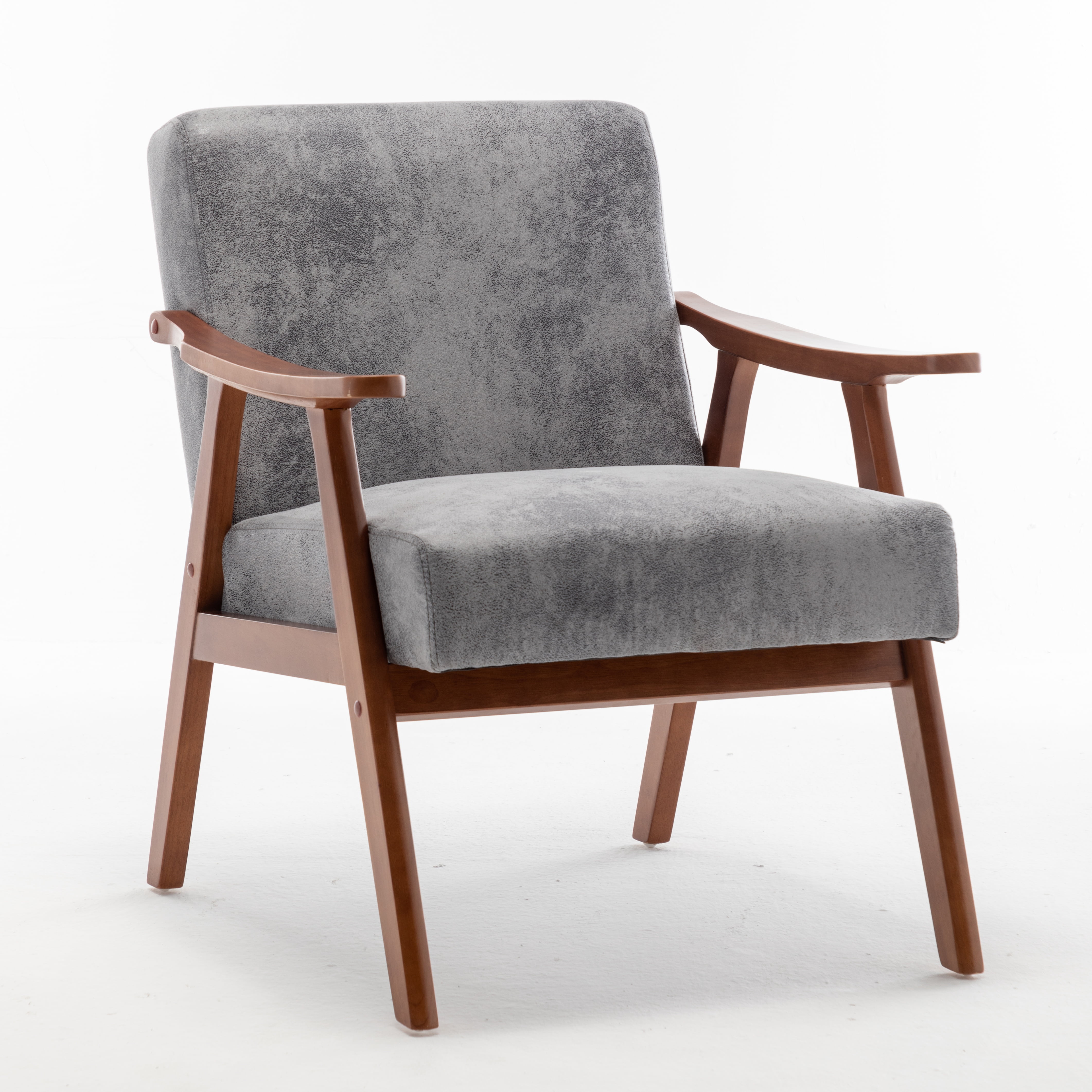 Homy Casa Mid-Century Accent Chair，Armchair for Living Room and Reading Nook, Gray