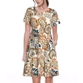 thumbnail image 1 of Bixox Robe d'Été à Manches Courtes pour Femmes Robe Ample Longueur Genou avec Poches-Floral Paisley, 1 of 7