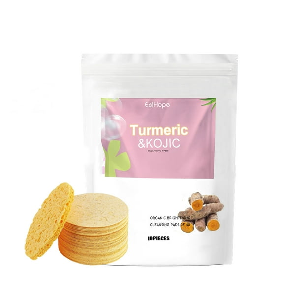 Mascarillas faciales, hojas para el cuidado de la piel, almohadillas limpiadoras de cúrcuma y kójico para rostro y cuerpo, almohadilla de esponja