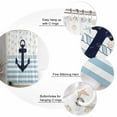 thumbnail image 5 of 72x78 Inch Shower Curtain Coastal Nautical Bathroom Decor Waterproof Fabric Bathtub Bath Curtains Decorative Blue Striped Starfish Shell Beach Extra Long Shower Curtain Set with Hooks, 5 of 6