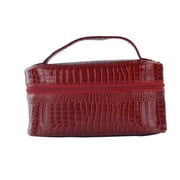 Lemondrop-Chic & Classy Insulated Cosmetics Bag For The Minimalist Cosmoqueens, Red Croc