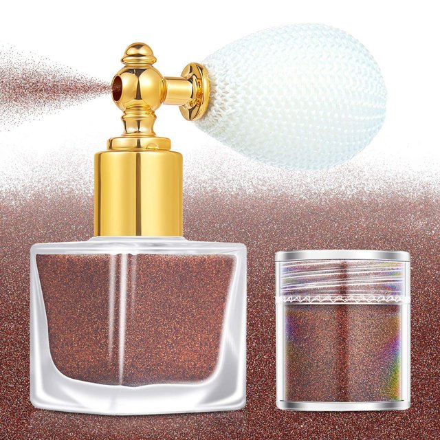 LINMOUA Highlighter Powder Spray, Glitter High Gloss Powder, Shimmering Spray Powder, Shimmering Makeup For Face Body Cosmetic (6g)Replacement Package(4g)Small Funnel