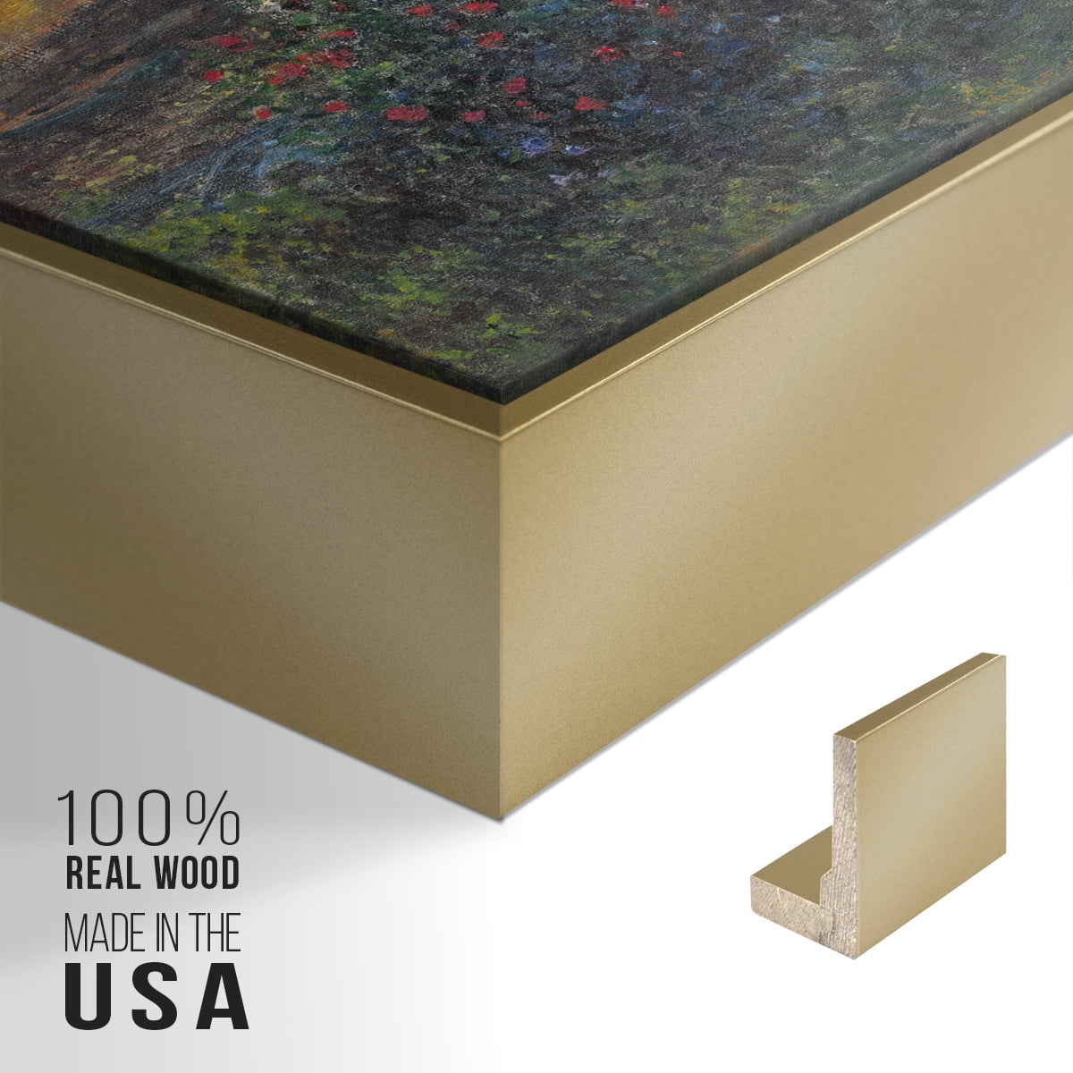 Vintage Landscape-CII By Wexford Home Framed in Gold Wood Gallery Wrapped Canvas 17 in. x 25 in.