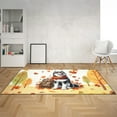 thumbnail image 2 of Welcome Fall Siberian Husky Enjoys School Time Autumn Fall Leaves Indoor Rug Husky Dog Lover Gifts Carpet Living Bed Room Sofa Home Decor - 02013, 2 of 5