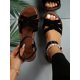 thumbnail image 1 of New opean And American Fashionable Crossed Flannel Women's Shoes, Casual And Versatile Flat Sandals, Suitable For Outdoors And Beach Wear. Summer., 1 of 5