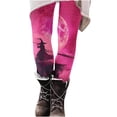 thumbnail image 2 of DDAPJ pyju Halloween Witch Print Leggings for Women Novelty Holiday Party Tights High Waisted Stretch Yoga Running Pants Buttery Soft Casual Milk Silk Legging Pink XL, 2 of 5