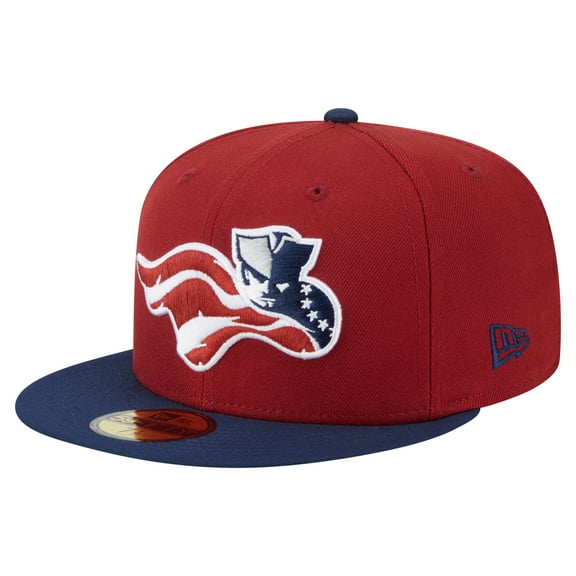 Men's-New Era Burgundy/Navy Somerset Patriots Authentic Collection 59FIFTY Fitted Hat