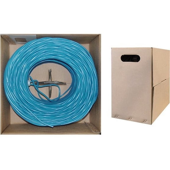 CableWholesale 1000 Foot Bulk Cat6 Ethernet Cable, 24 AWG, ETL Listed 4 Pair Stranded Bare Copper, Unshielded Twisted Pair(UTP) with Pull Box, Blue