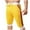 Yellow, variant on Wyobmus Mens Sport Capri Pants Lightweight Athletic Running Shorts Solid Color Bottom Elastic Gym Short Black